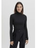 Hessnatur Soft Rib Rollkragen Shirt Fitted in schwarz