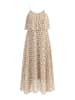 faina Maxikleid in Beige Weiss