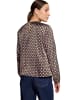 Zero  Satin-Bluse mit Print in Brown/Blue