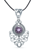 mantraroma 925er Silber - Kettenanhänger (L) 21 x (B) 40 mm mit Amethyst facettiert