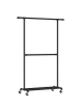 SONGMICS Kleiderständer Dalson in Schwarz - (B)130 x (H)198 x (T)49 cm