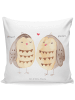 Mr. & Mrs. Panda Kopfkissen 40x40 Eulen Liebe ohne Spruch in Weiß
