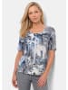GOLDNER Viskoseshirt mit femininem Paisley-Print in blau / grau / gemustert