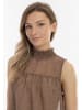 DreiMaster Vintage Damen Bluse in Braun Wollweiss