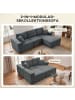 HOMCOM Ecksofa in Dunkelgrau 267L x 168B x 85H cm