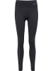 Hummel Hummel Leggings Hmlte Multisport Damen Dehnbarem Schnelltrocknend Nahtlosen in BLACK/ASPHALT MELANGE