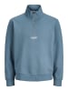 Jack & Jones Sweatshirt JJESOHO SWEAT QUARTER ZIP in Grau