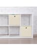 relaxdays 6x Aufbewahrungsbox in Beige - (B)30 x (H)30 x (T)30 cm