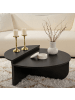 CALICOSY 2er-Set Tischs  in Schwarzes Holz - (W) 90  x (H) 35  x (L) 90  cm