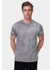 Rusty Neal Herren Vintage Oil Wash T-Shirt mit Skull Print & Raw Edge Rundhals in Schwarz