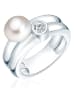 Valero Pearls Perlen-Ring Sterling Silber Zirkonia Süßwasser-Zuchtperle in silber