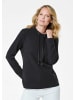 GOLDNER Langarm Viskose-Pullover, Stehbund in schwarz