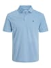 Jack & Jones Polo Shirt JJEPAULOS Sommer Hemd Kragen Pique Cotton in Himmelblau