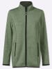 Sieh an! Strickfleece-Jacke in eucalyptus-schwarz-gemustert