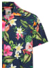 King Kerosin King Kerosin Hawaii Hemd Tropical Flowers in dunkelblau