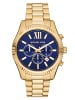 Michael Kors Herrenuhr Lexington Chronograph Goldfarben/Blau