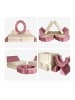 relaxdays 10tlg. Kinder-Spielsofa Set "Samt" in Pink/ Beige - (B)150 x (H)47 x (T)65 cm