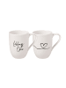 Villeroy & Boch 2er Set Kaffeebecher Lieblingsoma Statement in Weiß 280 ml in weiß