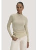 Hessnatur Hessnatur Mock-Neck Longsleeve Pointelle aus reiner Bio-Merinowolle in sand