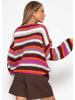 SASSYCLASSY Gestreifter, mehrfarbiger Pullover in Orange