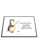 Mr. & Mrs. Panda Schreibunterlage Pinguin Angler mit Spruch in Weiß