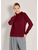 MADELEINE Eleganter Strickpullover mit Stehkragen in rubinrot