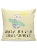 Mr. & Mrs. Panda Kissen Sommer Wellen Surf mit Spruch in Gelb Pastell