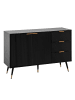FineBuy Sideboard in Schwarz / Spanplatte / 120x40x80