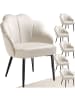 tectake Cocktailsessel gepolstert, mit Samtbezug, gewölbte, 66 x 62 x 80,5 cm