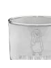 Mr. & Mrs. Panda Whiskey Glas Pinguin Lolli mit Spruch in Transparent