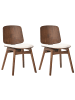 Beliani 2er-Set Esszimmerstuhl CHARLESTON in Braun/Beige
