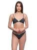 Yenita® Unterwäsche-Set "Cotton Enjoy" BH und String in schwarz