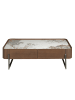Angel Cerdá Couchtisch 2131 in Weiß / Dunkler Stahl / Walnuss – (B)140 x (H)40 x (T)75 cm