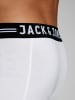 Jack & Jones Set 3er Pack Sense Trunks Boxershorts Stretch Unterhose in Weiß-Grau-Schwarz