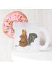 Mr. & Mrs. Panda Teetasse Glas Fledermaus Sitzen ohne Spruch in Transparent
