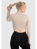 SMILODOX Cropjacke Kompression Zeya - Bitte eine Nummer größer bestellen in Beige