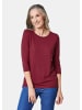 GOLDNER Kurzgröße:  Kombifreundliches Shirt mit ¾ Arm in dunkelrot