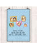 Mr. & Mrs. Panda Bild Igel Familie mit Spruch in Blau Pastell