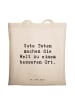 Mr. & Mrs. Panda Tote Bag Spruch Freundlichkeiten verbreiten mit... in Creme