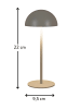 Coen Bakker LED Tischlampe dimmbar Innen & Außen 22x9,5cm Rund in Taupe