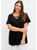 sheego Fledermausshirt in schwarz