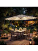 COSTWAY Sonnenschirm mit Ständer & LED-Leuchten 300 cm in Beige
