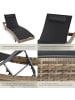 tectake Rattan Sonnenliege, abnehmbares Kopfkissen, 69 x 211 x 41 - 94 cm