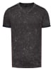 Rusty Neal Herren Biker T-Shirt – Vintage Oxid Washed – V-Neck Regular Fit in Schwarz