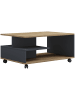 VCM  Holz Sofatisch Couchtisch Rollen rollbar Stango in Anthrazit / Honig-Eiche