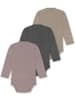 Normani Outdoor Sports 3er Set Baby-Body Wickelbody Toddler-Bodysuit in Beige/Anthrazit/Rosa