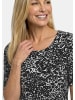 GOLDNER Kurzgröße:  Viskoseshirt mit Leo Print in schwarz / weiß / gemustert