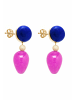 Gemshine Ohrringe Lapis Lazuli und Jade Tropfen in gold coloured