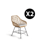 Giner y Colomer 2-er Set:  Stühle Stühlen aus Rattan in Beige