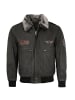 MADDOX Fliegerlederjacke Lammnubuk in Schwarz